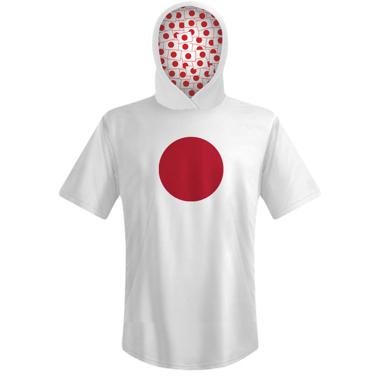 Japan Country Flag Sports Hoodie - White Red