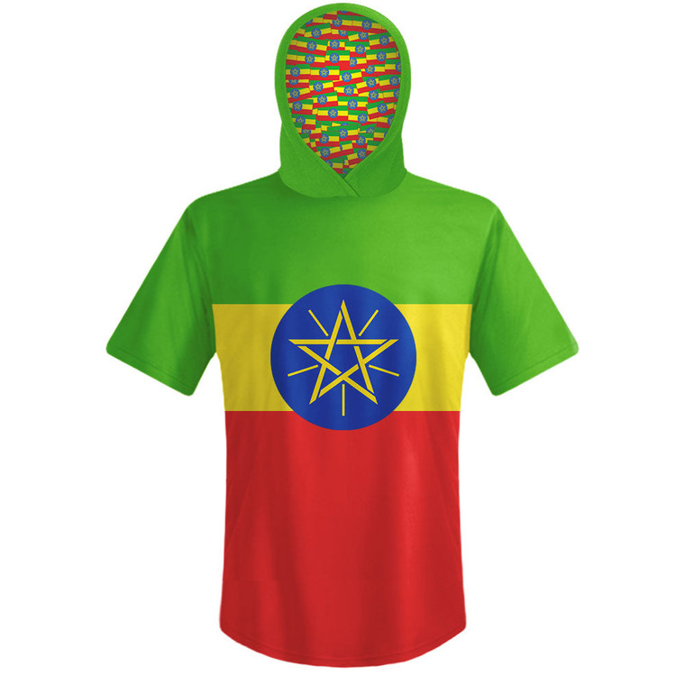 Ethiopia Country Flag Sports Hoodie-Red Green Yellow