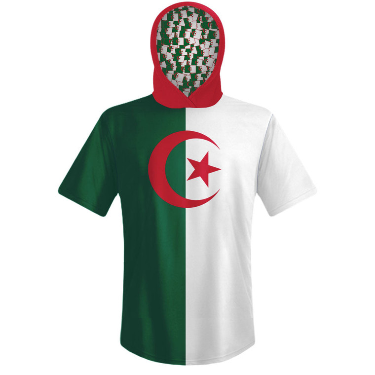 Algeria Country Flag Sports Hoodie-Green White