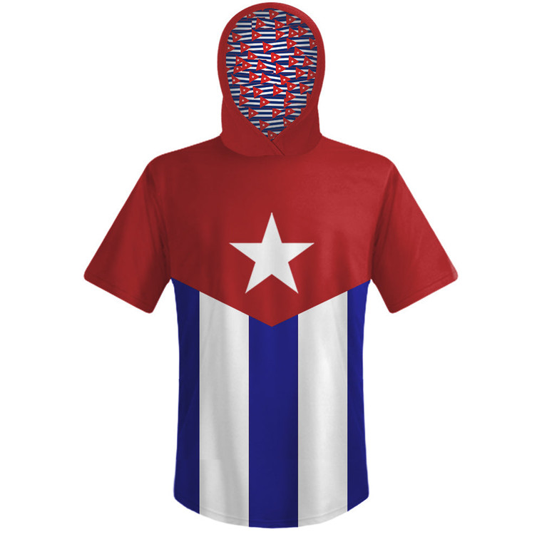 Cuba Country Flag Sports Hoodie - Blue Red
