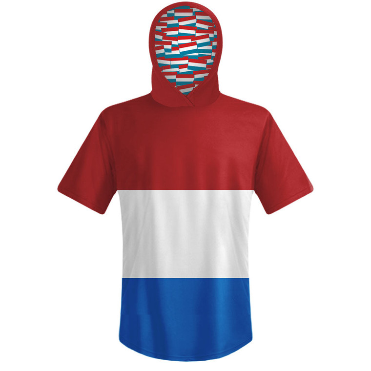 Luxembourg Country Flag Sports Hoodie - Red White Blue