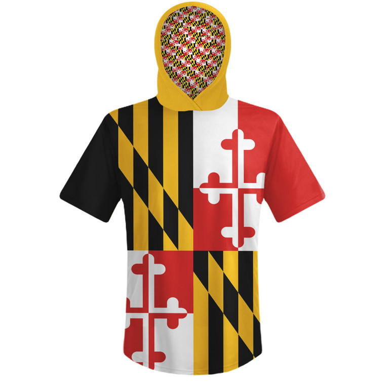 Maryland State Flag Sports Hoodie - Yellow Black