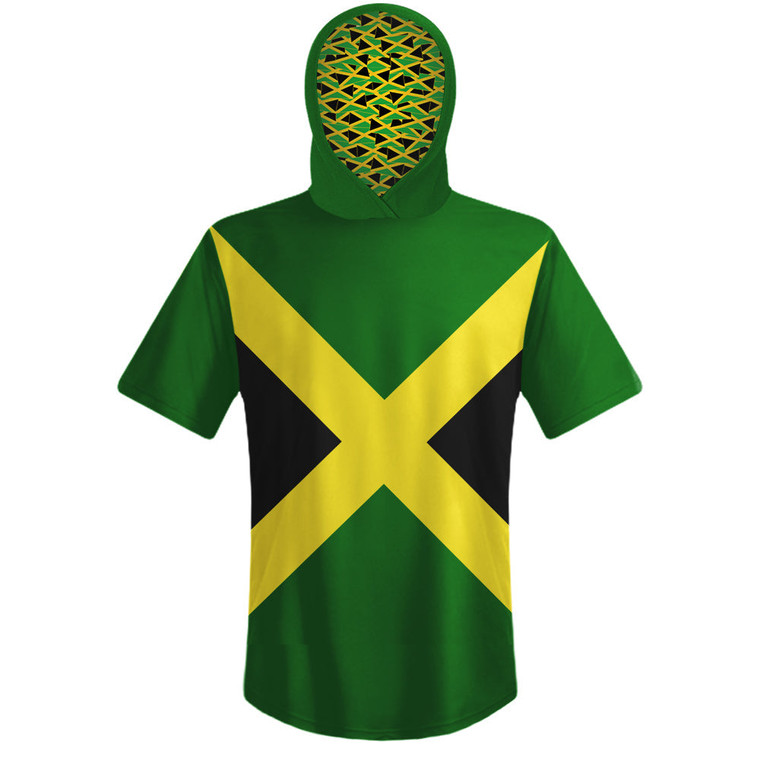 Jamaica Country Flag Sports Hoodie - Black Yellow Green