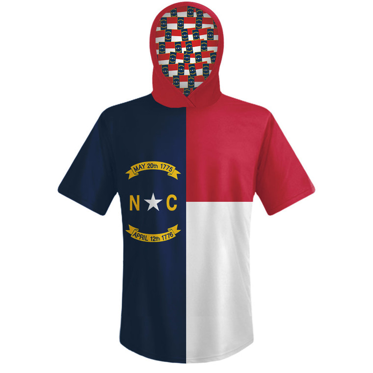 North Carolina State Flag Sports Hoodie - Red Blue