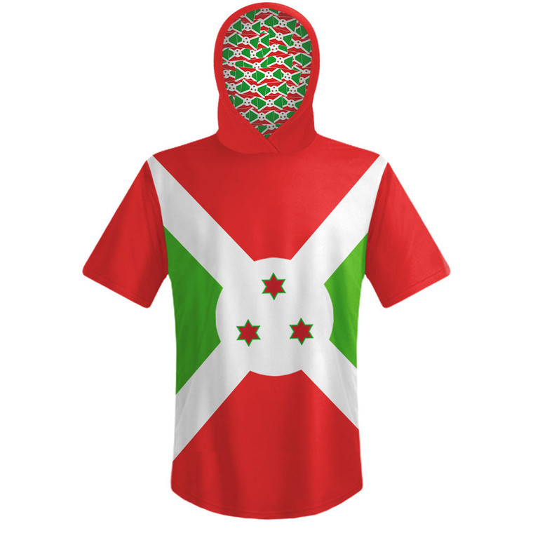 Burundi Country Flag Sports Hoodie - White Red