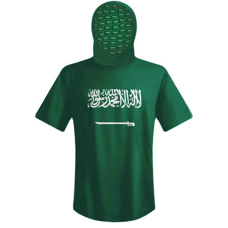 Saudi Arabia Country Flag Sports Hoodie - Green White