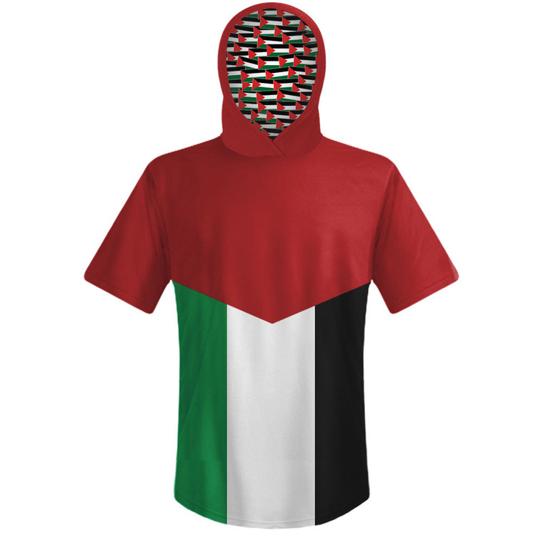 Palestine Country Flag Sports Hoodie - Red Green White Black