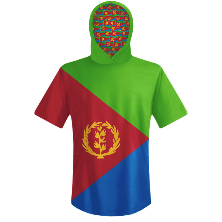 Eritrea Country Flag Sports Hoodie - Green Red Blue