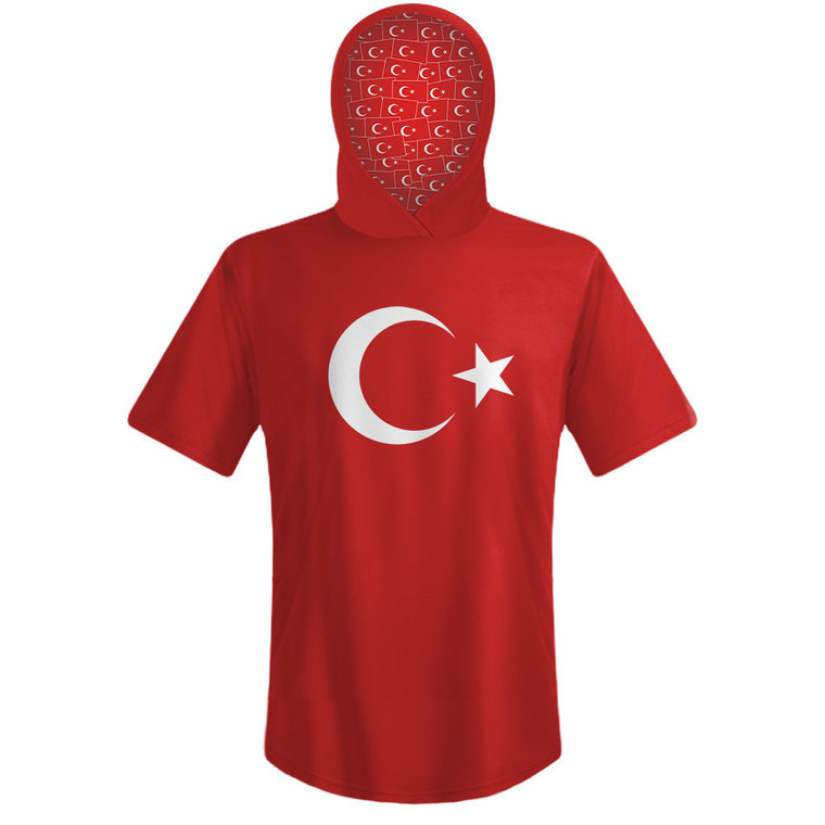 Turkey Country Flag Sports Hoodie - Red White