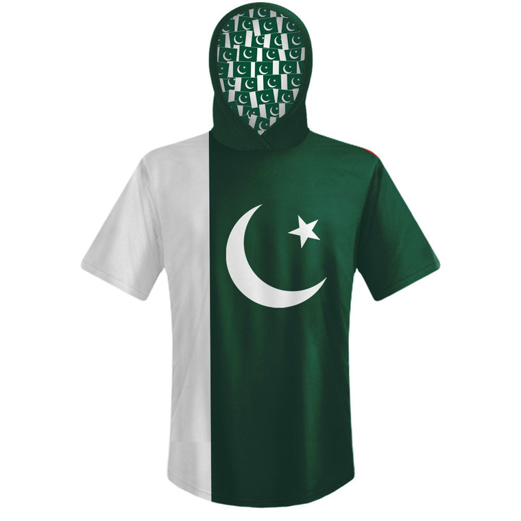 Pakistan Country Flag Sports Hoodie - White Green
