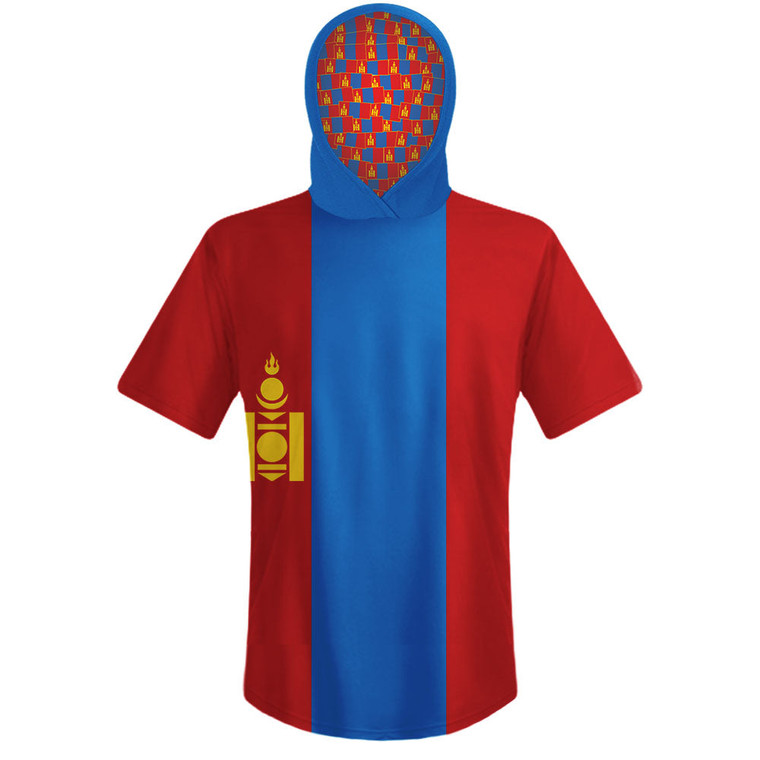 Mongolia Country Flag Sports Hoodie - Red Blue