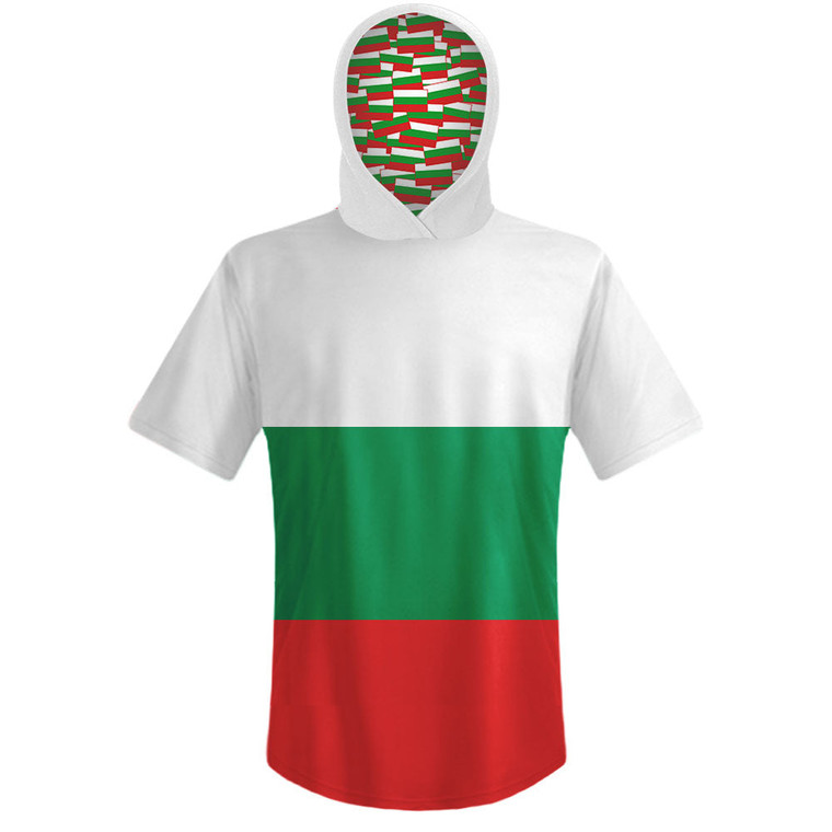 Bulgaria Country Flag Sports Hoodie - White Green Red