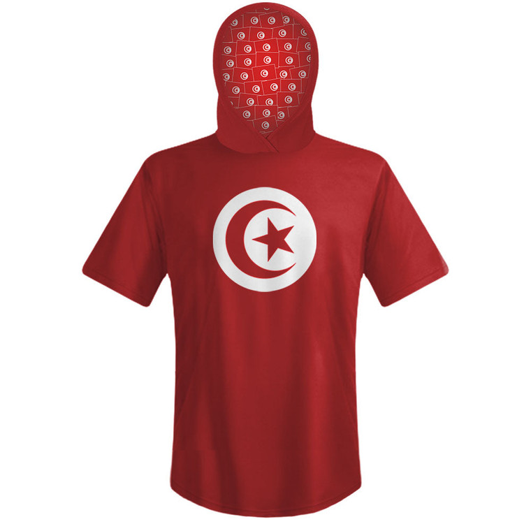 Tunisia Country Flag Sports Hoodie - Red White