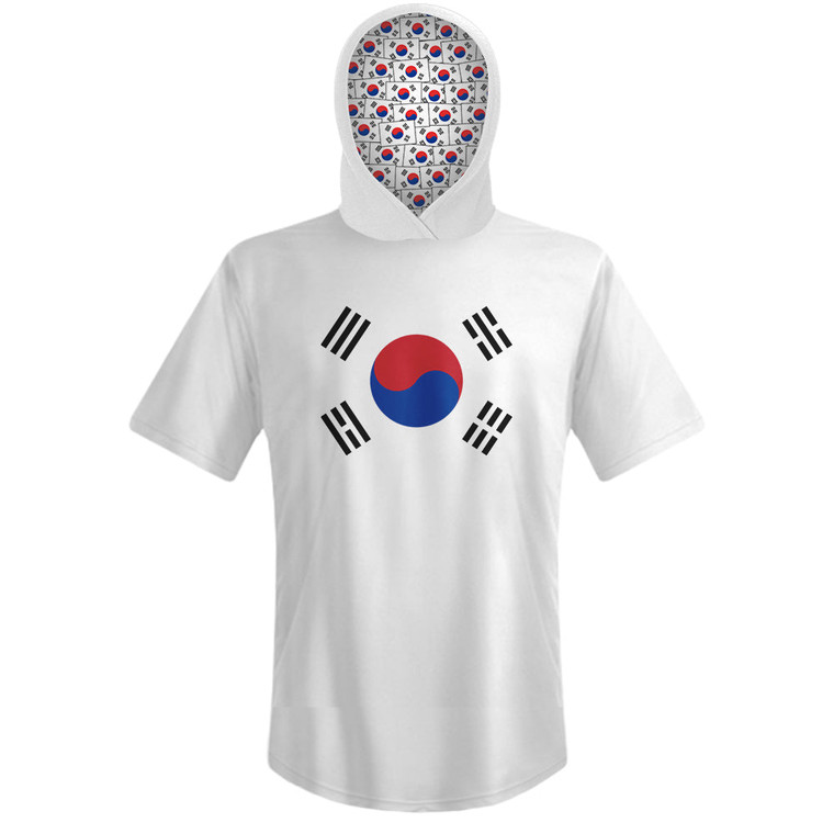 South Korea Country Flag Sports Hoodie - White Red
