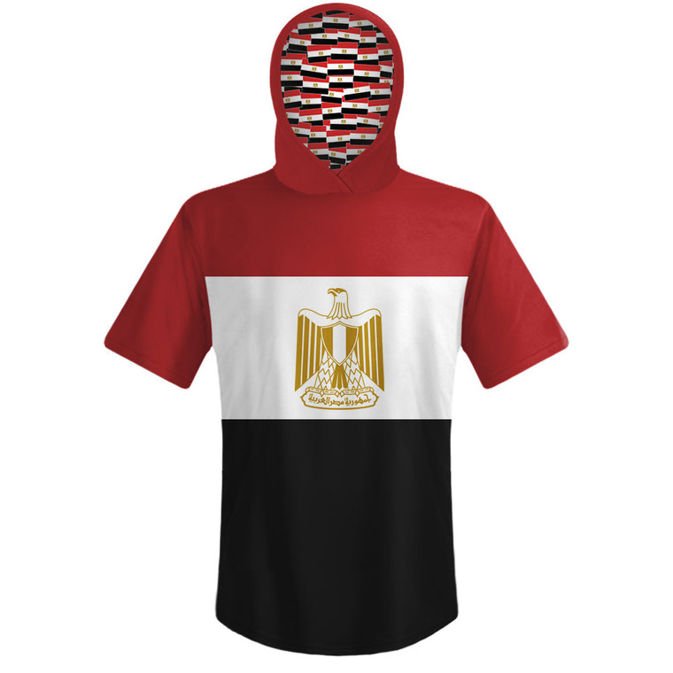 Egypt Country Flag Sports Hoodie - Black Red White