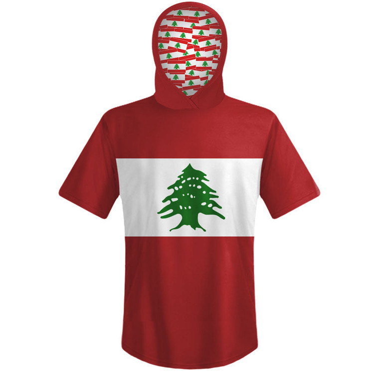 Lebanon Country Flag Sports Hoodie - Red White