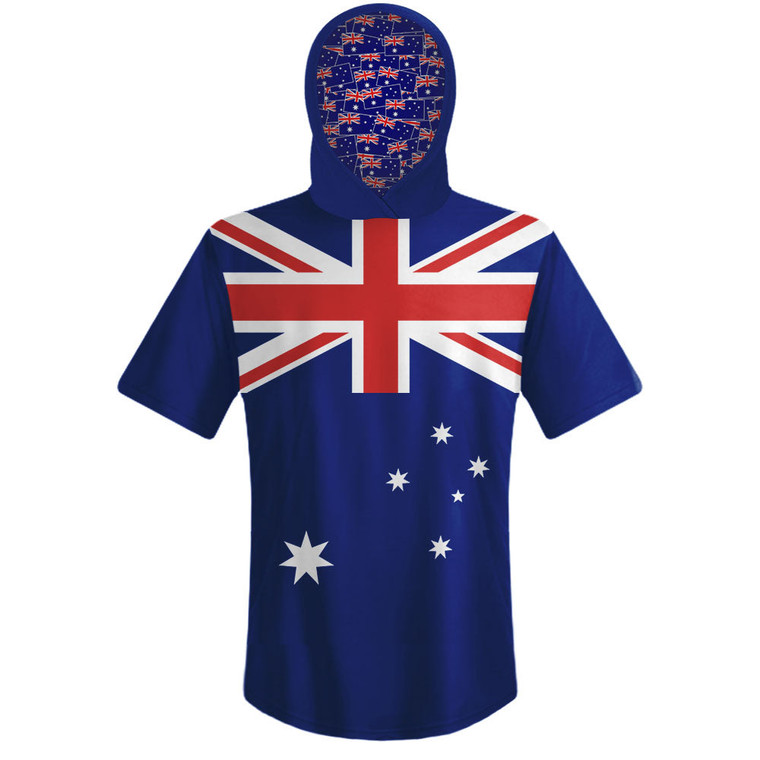 Australia Country Flag Sports Hoodie - Blue Red