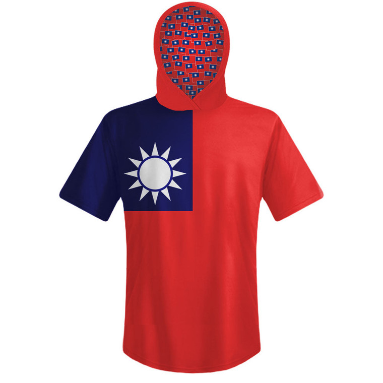 Chinese Taipei Country Flag Sports Hoodie - Red Blue