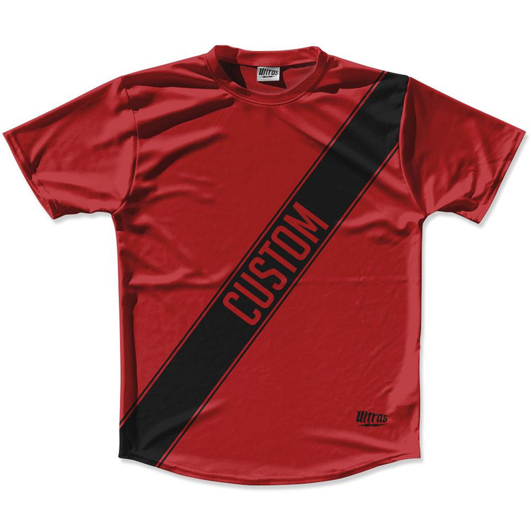 Red & White Custom Sash Running Shirt Made in USA - Red & White