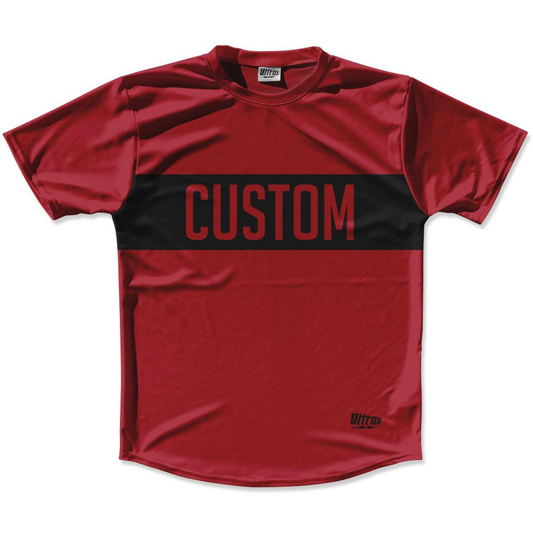 Cardinal Red & Black Custom Finish Line Running Shirt Made in USA - Cardinal Red & Black