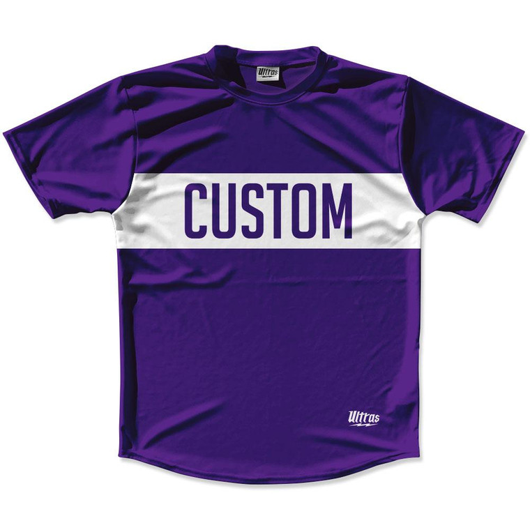 Purple Violet Laker & White Custom Finish Line Running Shirt Made in USA - Purple Violet Laker & White