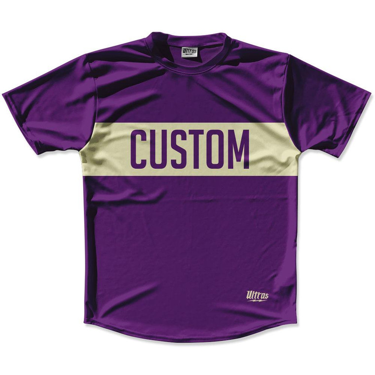 Medium Purple & Vegas Gold Custom Finish Line Running Shirt Made in USA - Medium Purple & Vegas Gold