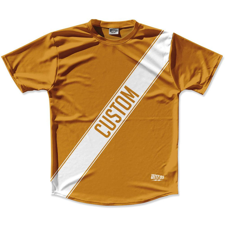 Burnt Orange & White Custom Sash Running Shirt Made in USA - Burnt Orange & White