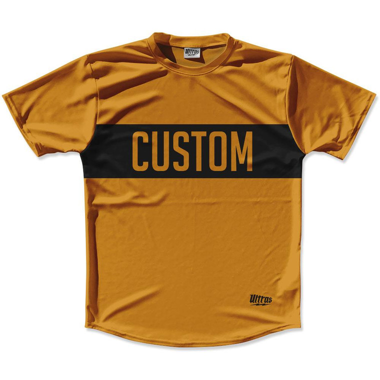 Burnt Orange & Black Custom Finish Line Running Shirt Made in USA - Burnt Orange & Black