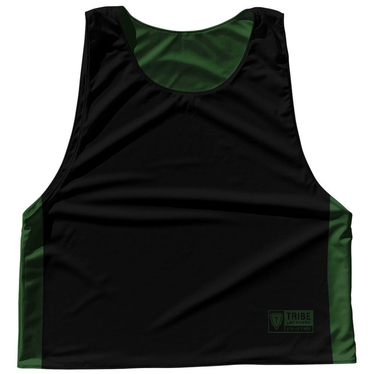 Contrast Color Side Panel Sublimated Lacrosse Pinnies 2 Made In USA - Hunter Green and Black