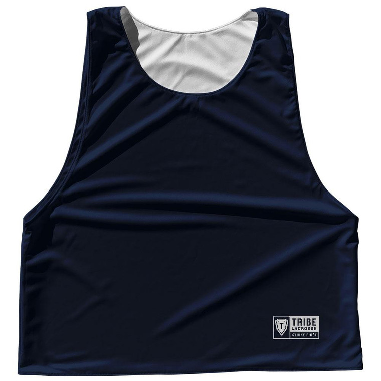 Solid Color Sublimated Lacrosse Pinnies Made In USA - Navy Blue and Cool Grey