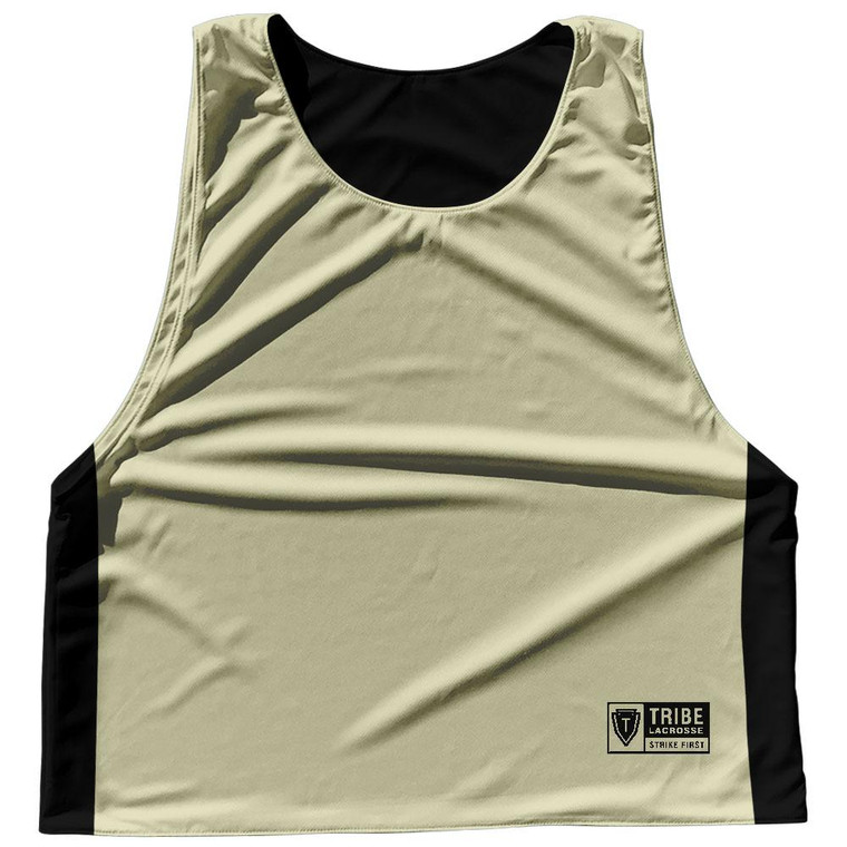 Solid Color Sublimated Lacrosse Pinnies Made In USA - Vegas Gold and Black
