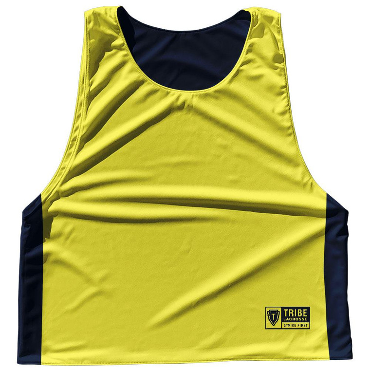 Contrast Color Side Panel Sublimated Lacrosse Pinnies 2 Made In USA - Navy and Yellow