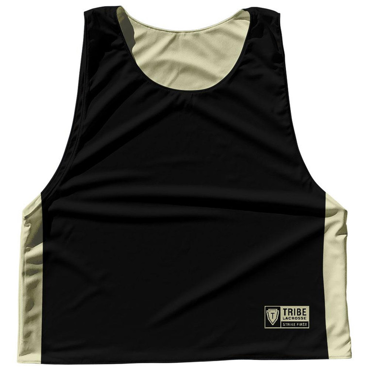 Solid Color Sublimated Lacrosse Pinnies 2 Made In USA - Vegas Gold and Black