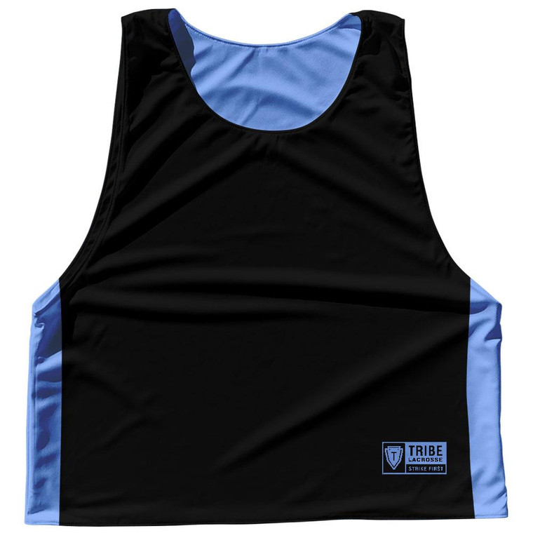 Solid Color Sublimated Lacrosse Pinnies 2 Made In USA - Carolina Blue and Black