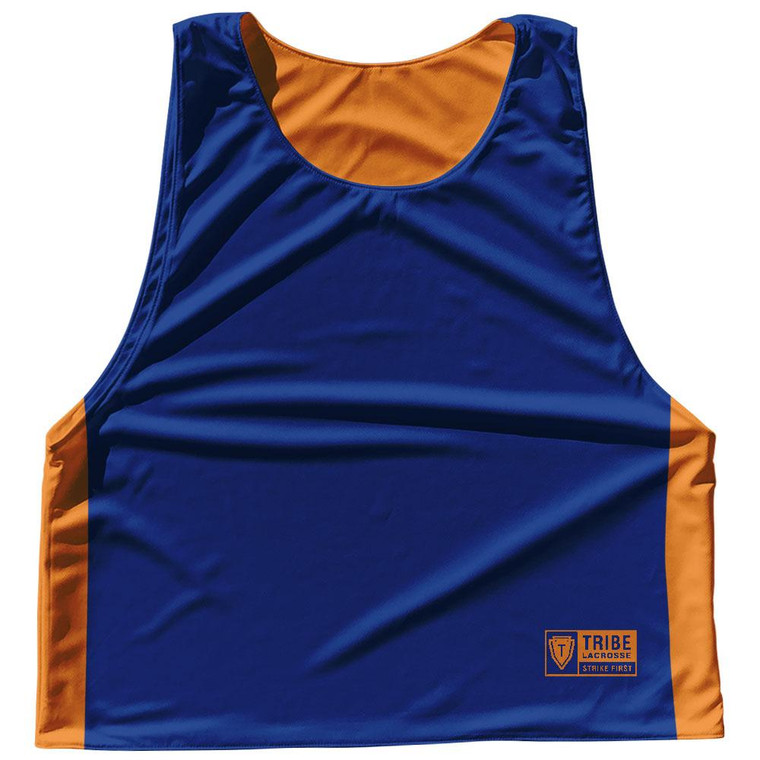 Solid Color Sublimated Lacrosse Pinnies Made In USA - Royal Blue and Orange Tenn