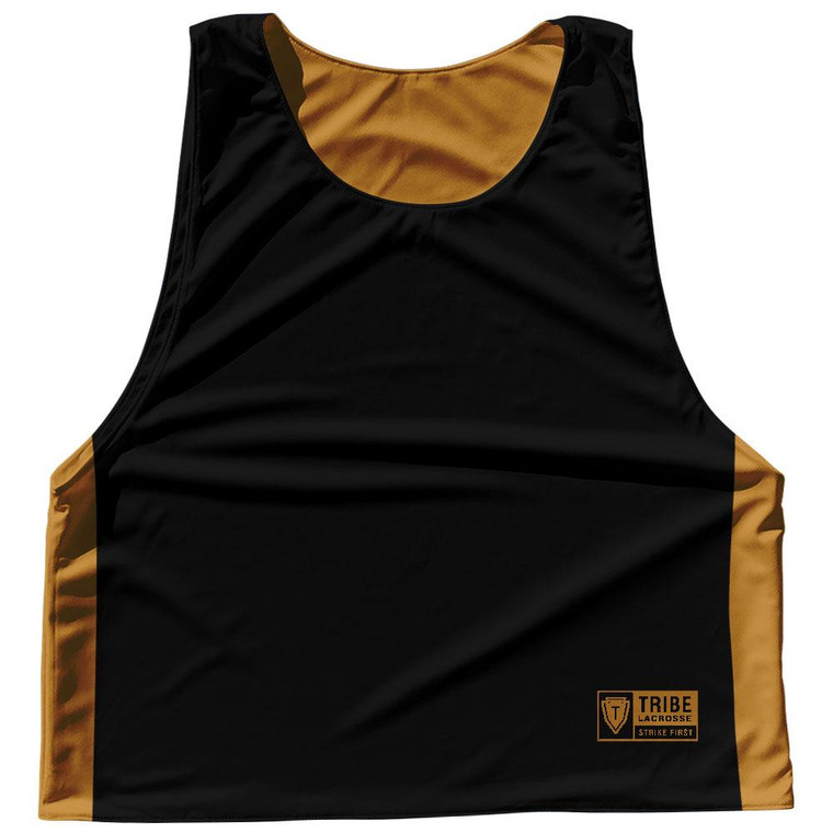 Contrast Color Side Panel Sublimated Lacrosse Pinnies 2 Made In USA - Burnt Orange and Black