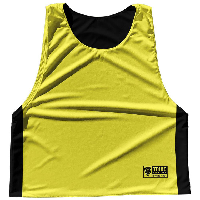 Solid Color Sublimated Lacrosse Pinnies 2 Made In USA - Black and Yellow