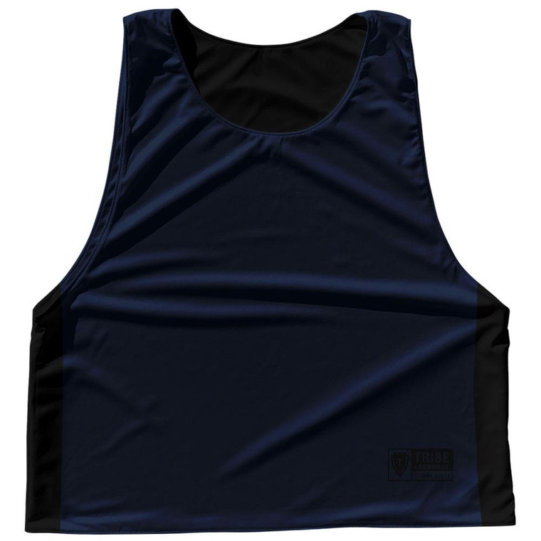 Contrast Color Side Panel Sublimated Lacrosse Pinnies Made In USA - Navy and Black