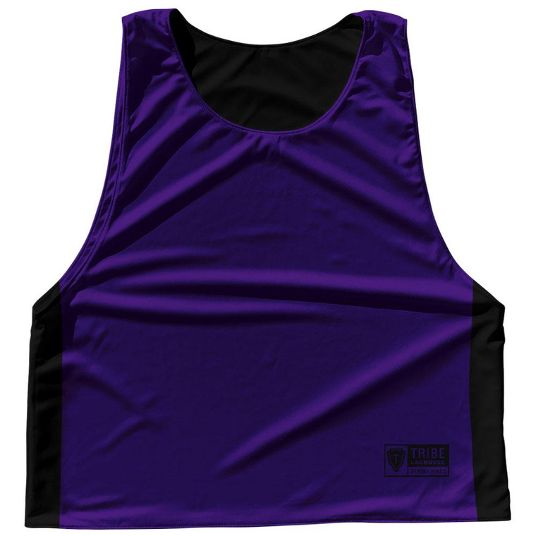 Contrast Color Side Panel Sublimated Lacrosse Pinnies Made In USA - Lakers Purple and Black