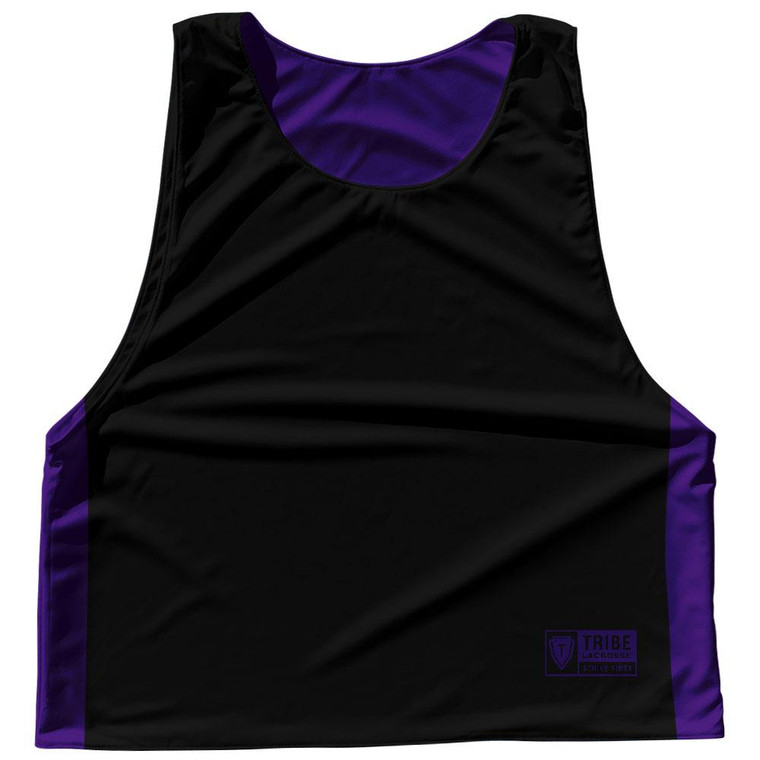 Contrast Color Side Panel Sublimated Lacrosse Pinnies 2 Made In USA - Lakers Purple and Black