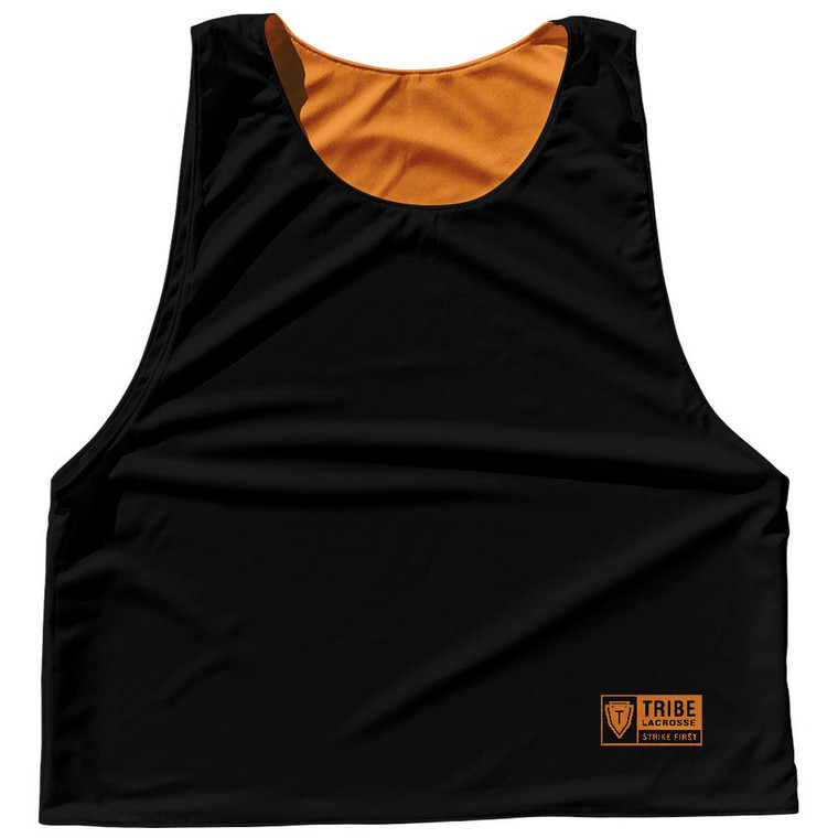 Solid Color Sublimated Lacrosse Pinnies 2 Made In USA - Orange Tenn and Black