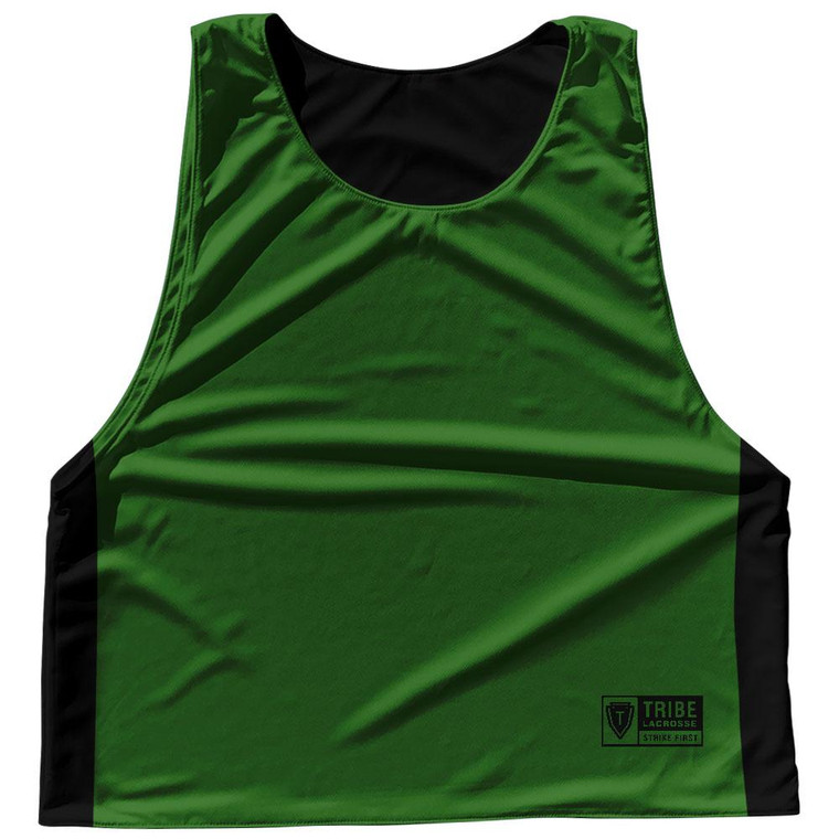 Contrast Color Side Panel Sublimated Lacrosse Pinnies Made In USA - Kelly Green and Black