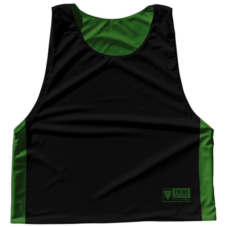 Contrast Color Side Panel Sublimated Lacrosse Pinnies 2 Made In USA - Kelly Green and Black