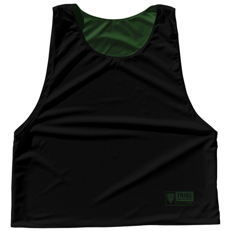 Solid Color Sublimated Lacrosse Pinnies Made In USA - Green Hunter and Black