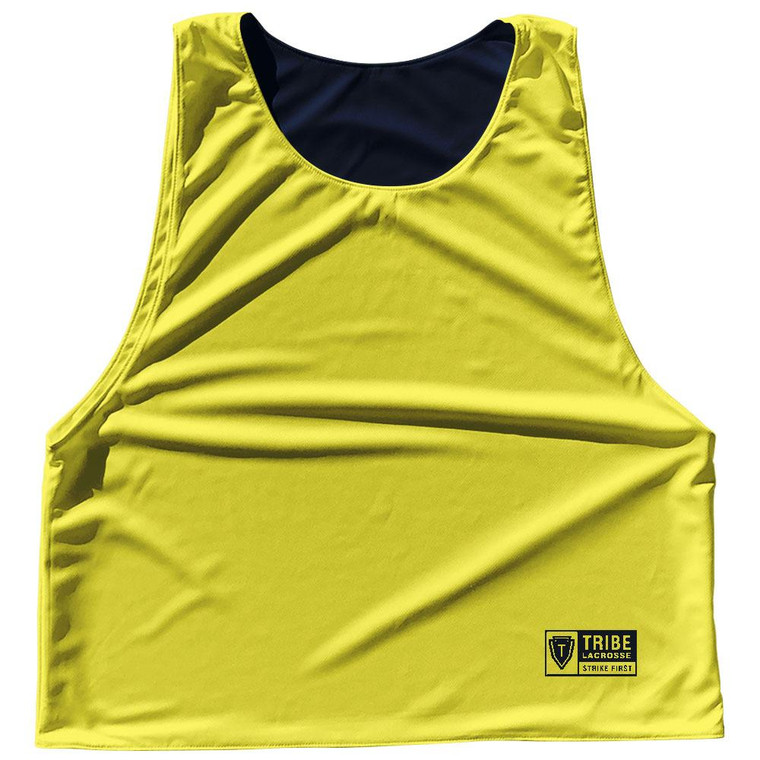 Solid Color Sublimated Lacrosse Pinnies 2 Made In USA - Navy Blue and Yellow