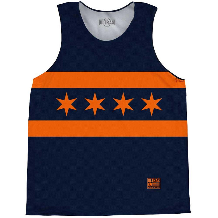 Chicago Flag Navy & Orange Basketball Singlets - Navy & Orange