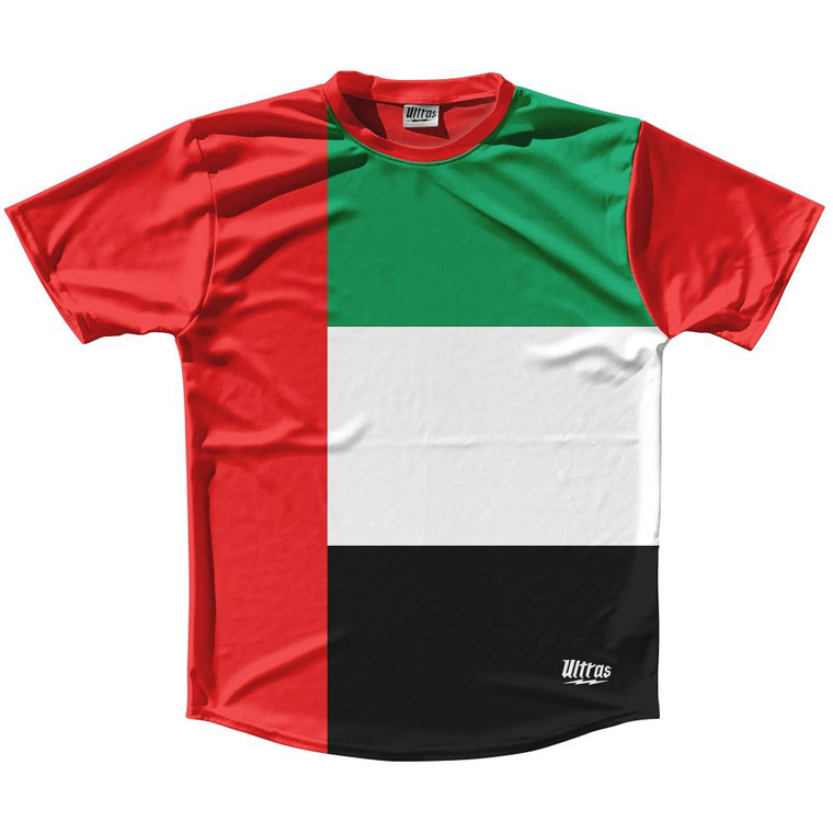 United Arab Emirates Country Flag Running Shirt Track Cross Country Performance Top Made In USA - Red Green
