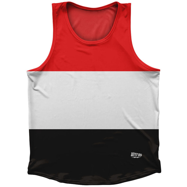 Yemen Flag Sport Tank Top Made In USA - Red Black