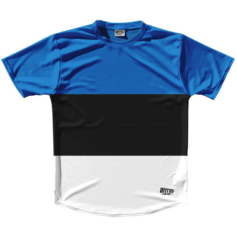 Estonia Country Flag Running Shirt Track Cross Country Performance Top Made In USA - Red White