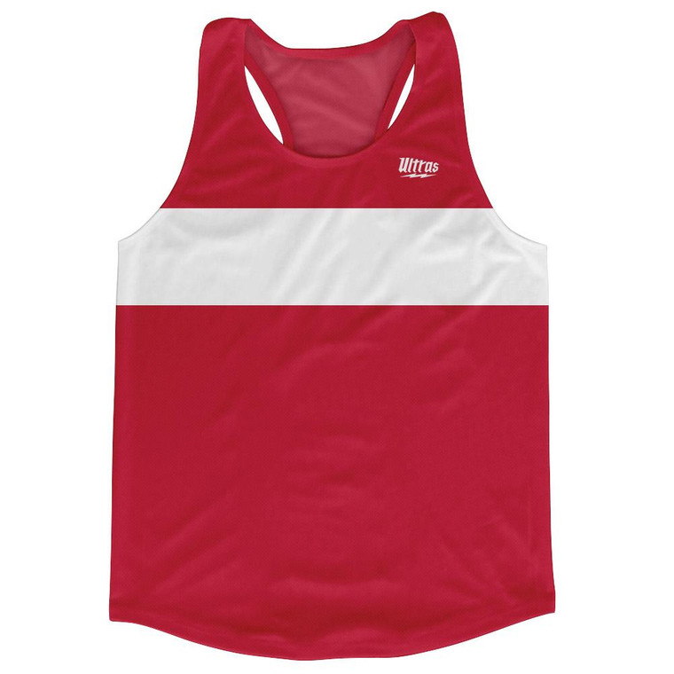 Ultras Dark Red And White Blank Finish Line Running Tank Top Racerback Track and Cross Country Singlet Jersey Made In USA - Dark Red And White